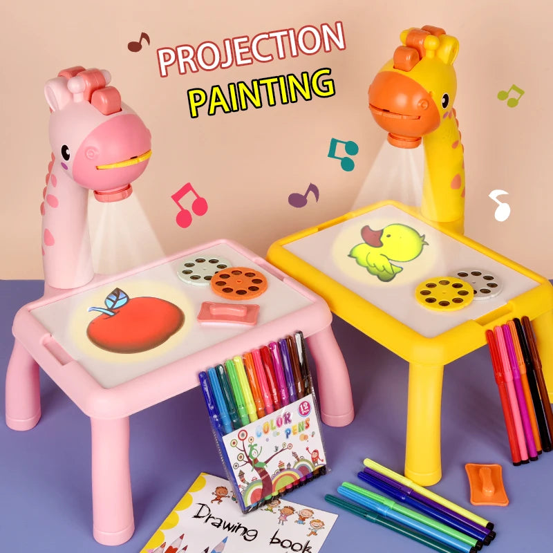 Electric drawing board Projector multi-functional writing board learning drawing can erase coloring educational toys