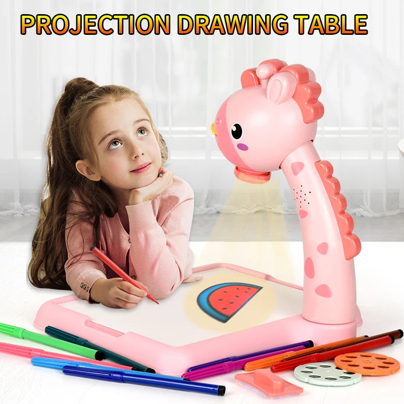 Electric drawing board Projector multi-functional writing board learning drawing can erase coloring educational toys
